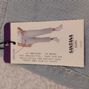 Sz 14 Santana Jeans Mid-Rise straight leg Capri style classic Fit jeans.